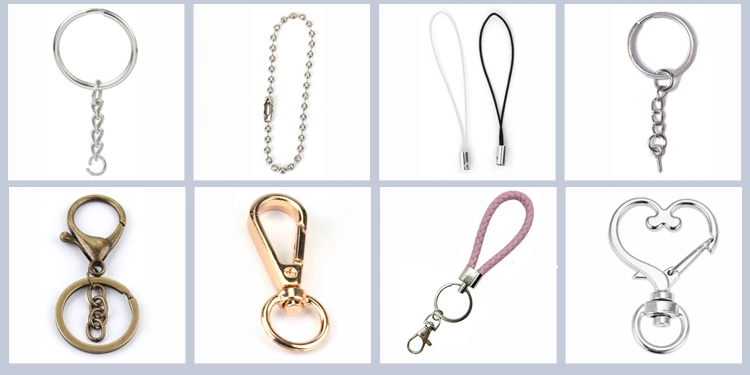 China Factory Custom Promotional Gift Fashion Metal Key Ring PVC Keychain