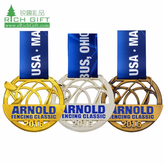 Wholesale Custom Sport Medals Antique Metal Medal Hanger Sports Souvenir Trophy